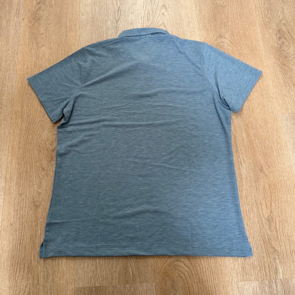 Marine Layer Air Polo Men Large Coronet Blue Re-Spun Sustainable Short Sleeve - Picture 8 of 8